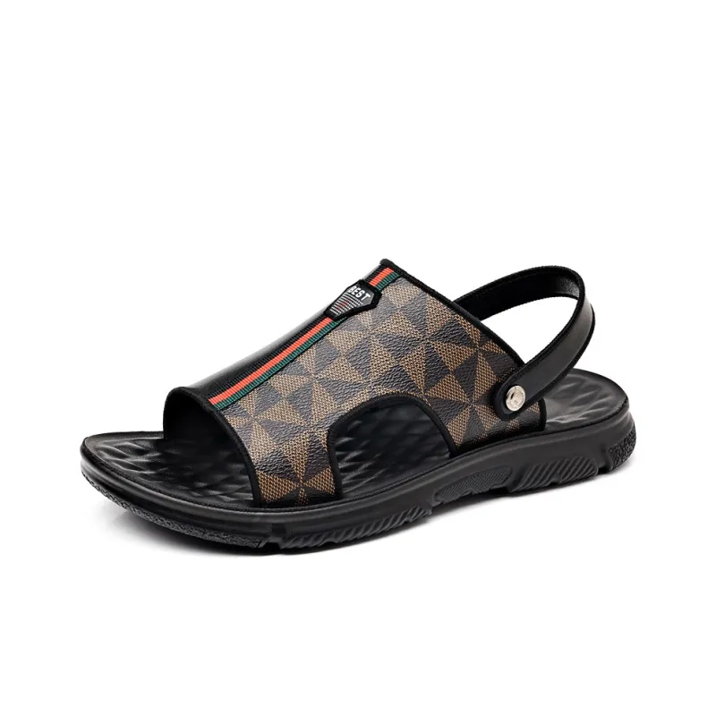 Dignitaries Plus Size Beach Sandals Men's Black-1