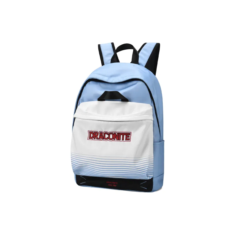 DRACONITE Polyester Students Backpack Unisex Cerulean White-1