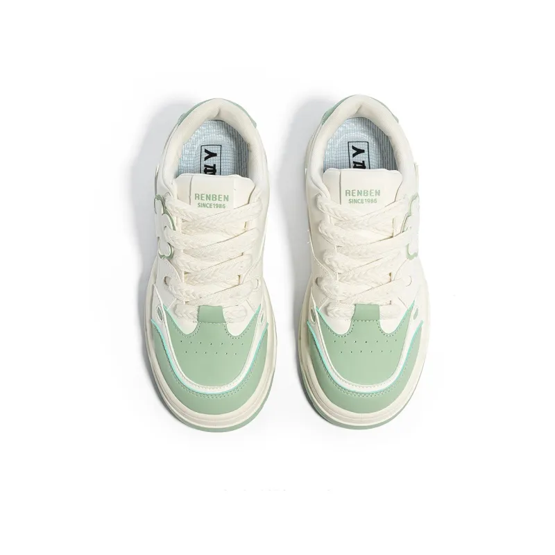Humanism 1986 Skateboard Shoes Women's Low Top White Green/White Khaki/Pink White-4