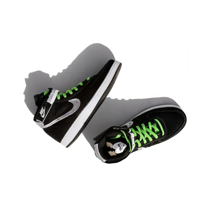 Nike x Stussy Air Vandal Abrasion Resistant Breathable High Top Skateboard Shoes Unisex Black White-3