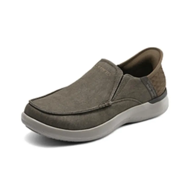 Skechers Slip Ins Slip Resistant Coverage Low Top Casual Shoes Men's Brown-1