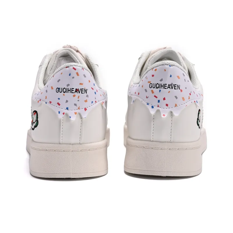 Guci Tianlun Slip Resistant Low Top Skateboard Shoes Women's White-11