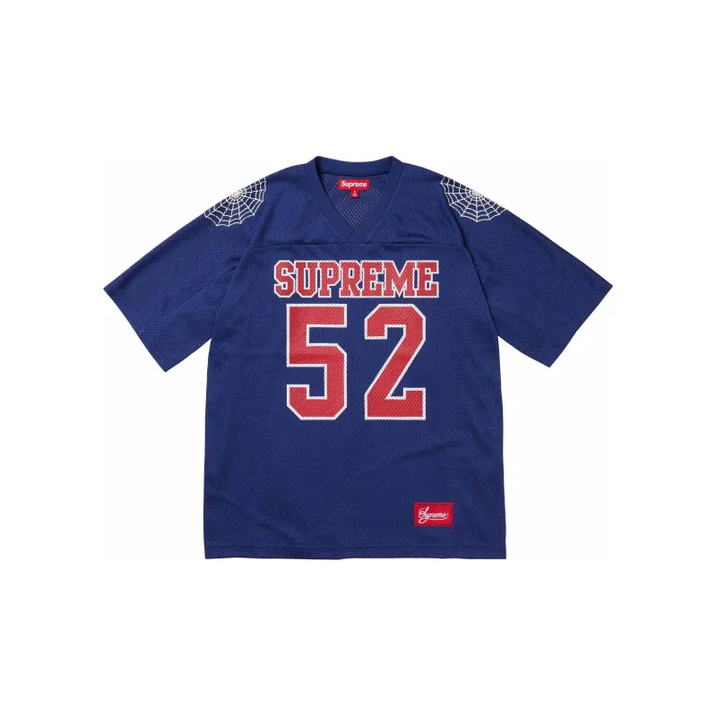Supreme Spiderweb Football Jersey Marine/Navy XL - POIZON