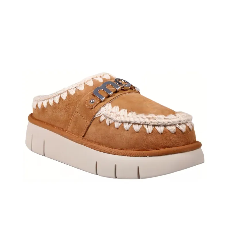 MOU Wrap toe Slippers Women's Brown-1
