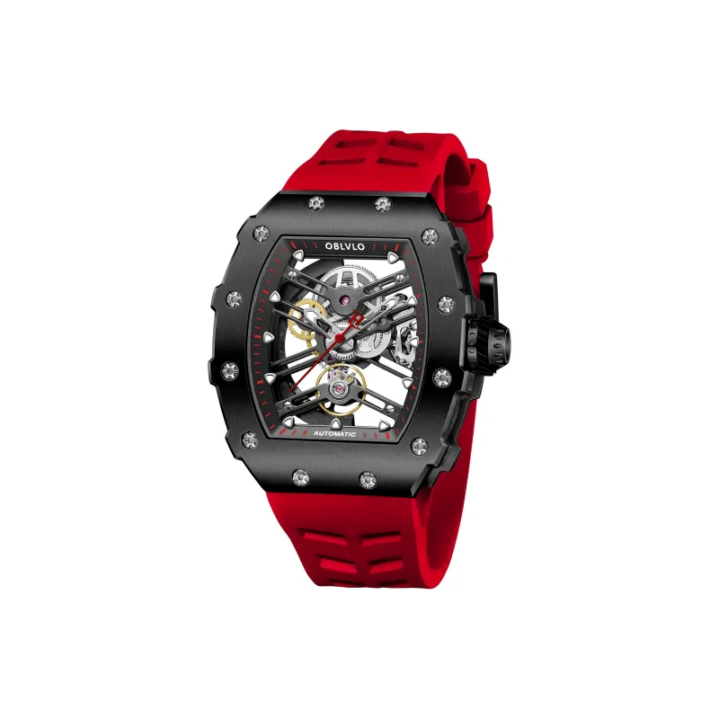 OBLVLO Mechanical Movement Watch Men's Watches Cut-Out Dial-1