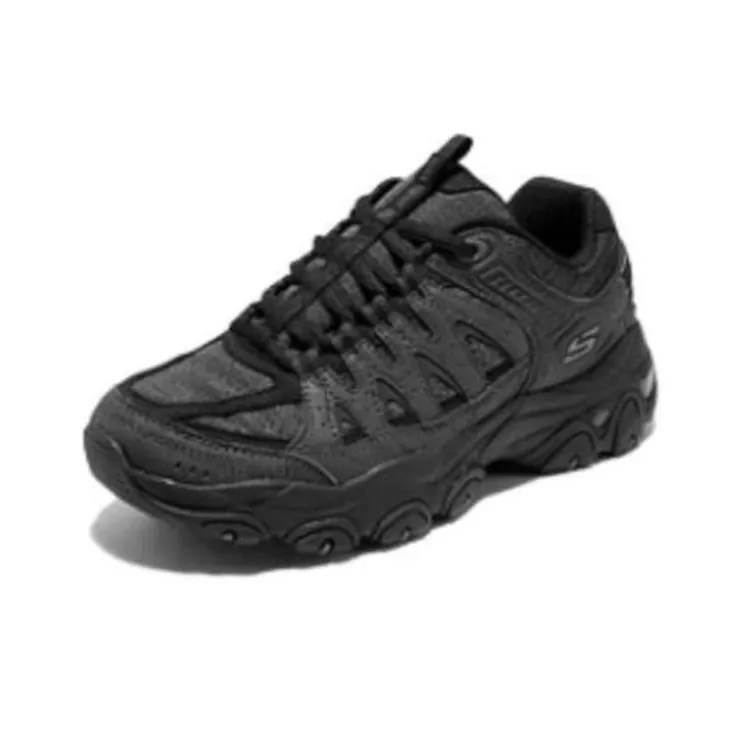 Skechers Cushioning Breathable Lightweight Low Top Casual Running Shoes Men's Black-2