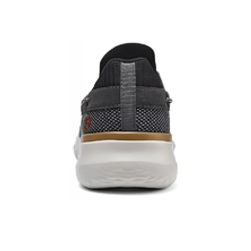 Skechers Cushioning, Wear Resistant Low Top Casual Shoes Men's Gray Black-3