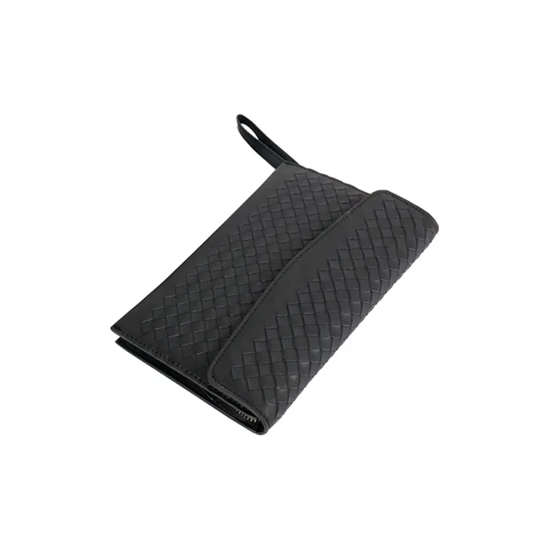 CMLZIUA Waxed Cow Leather Clutch Men's Black Large Size Black Small-5