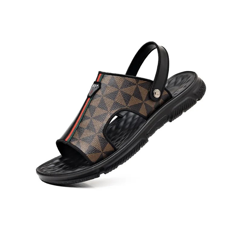 Dignitaries Plus Size Beach Sandals Men's Black-2