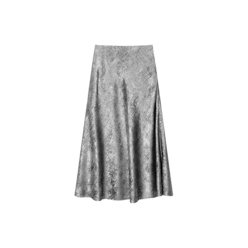 Broadcast Casual Long Skirts Women's Shimmering Silver