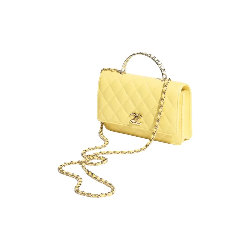 CHANEL Lambskin Shoulder Bag, Crossbody Bag, Handbag Women's Yellow-1