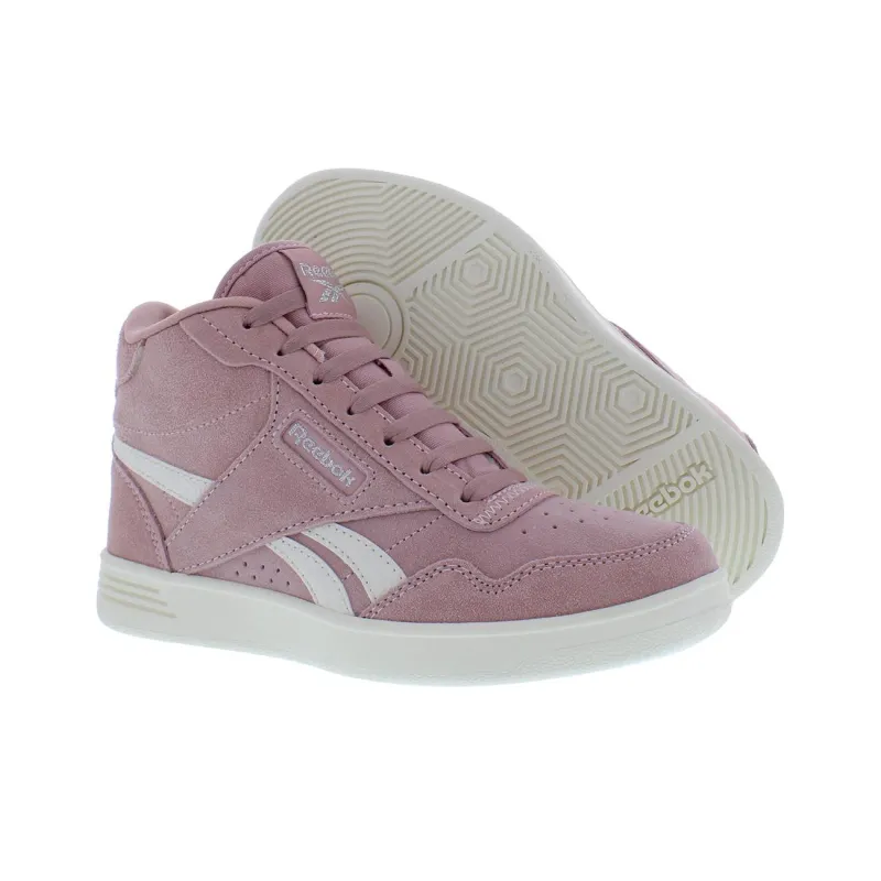 Reebok Club Heritage Court Anti-Slip Wear-Resistant High-Top Skateboard Shoes Women's Pink-3