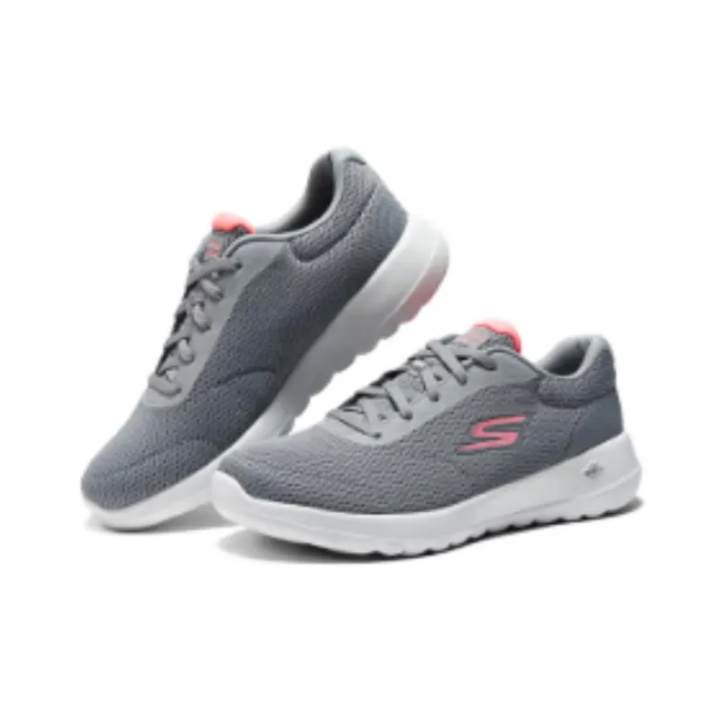 Skechers Cushioned Slip Resistant Low Top Casual Shoes Women's Gray Pink-3