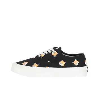 Maison Kitsune Stylish Skateboarding Shoes Unisex Black