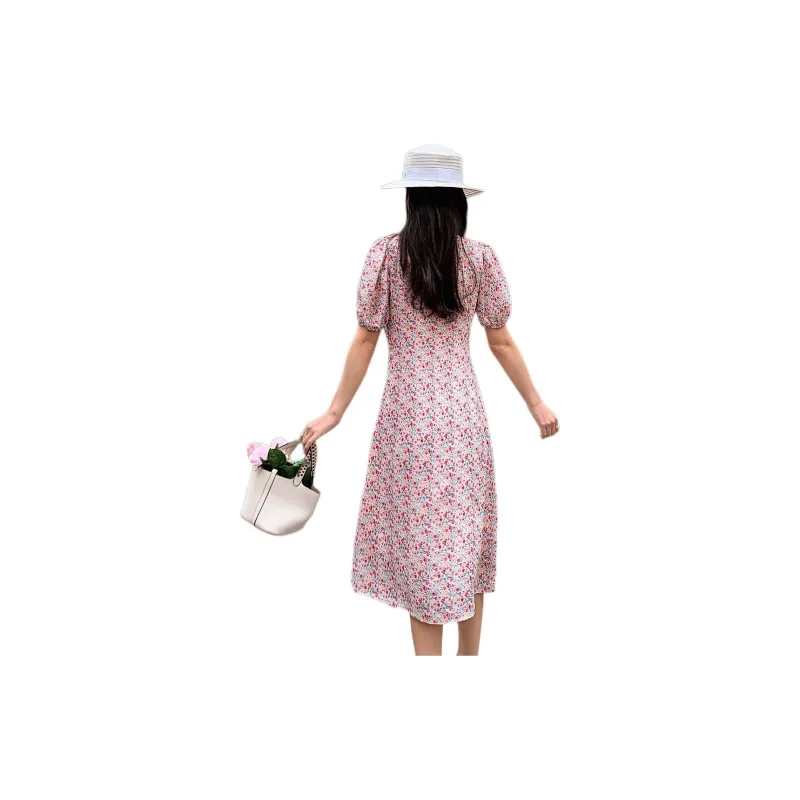 Emodues Short Sleeved Dress Women's Pink-0