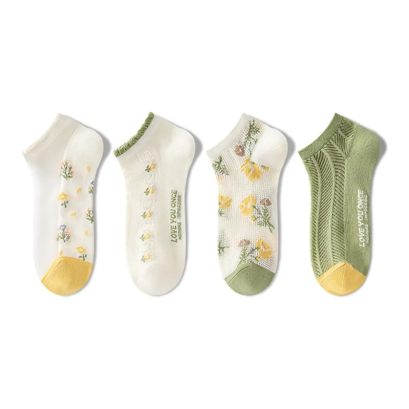 NAIER SS24 Ankle Socks Women's 4 Pack Vintage Floral-0