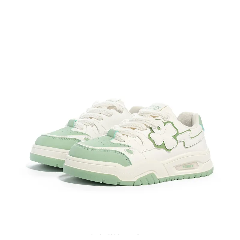 Humanism 1986 Skateboard Shoes Women's Low Top White Green/White Khaki/Pink White-1