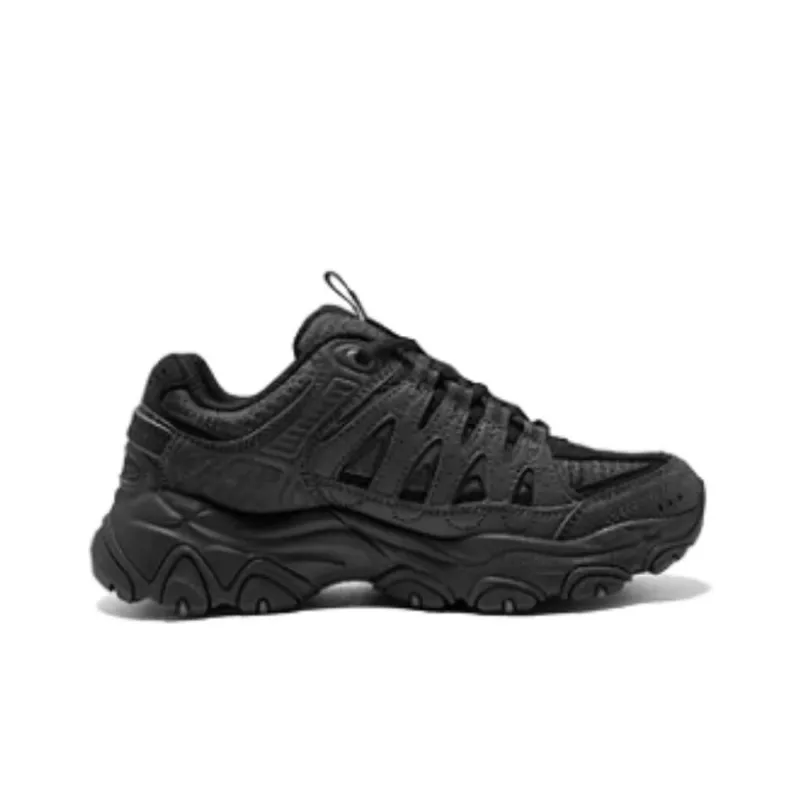 Skechers Cushioning Breathable Lightweight Low Top Casual Running Shoes Men's Black-1