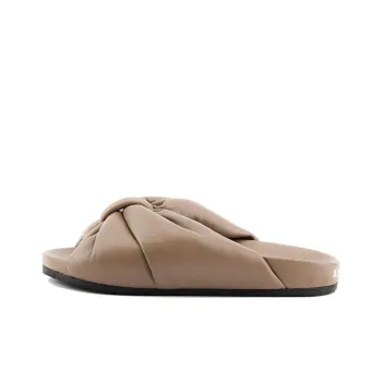 Balenciaga Puffy Rubber Sole Odor-Resistant Slide Slippers Women's Taupe