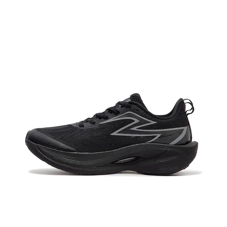 361° Fly 2ET Cushioned Slip Resistant Abrasion Resistant Breathable Low Top Marathon Running Shoes Unisex Black-0