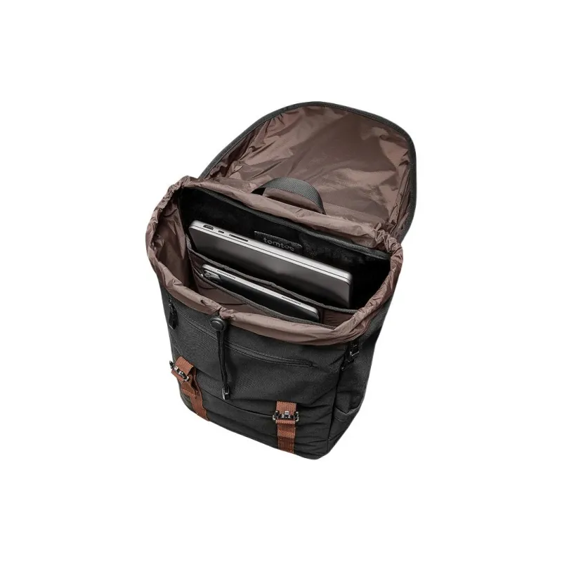 Tomtoc Nylon Fabric Backpack Medium Size Unisex Classic Black-2