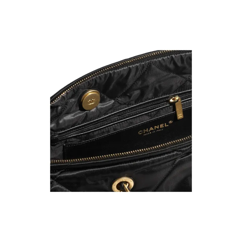 CHANEL Satin Bowling Bag, Handbag, Shoulder Bag Tubas Women's Black-3
