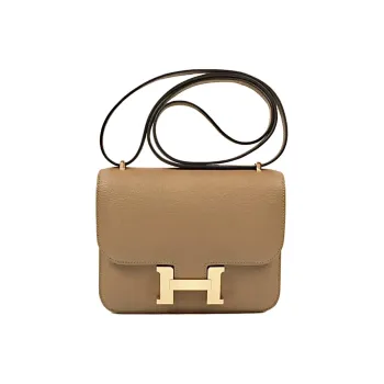 HERMES Constance Sheepskin Shoulder Bag, Crossbody Bag Mini Unisex 2H Kraft Paper Color
