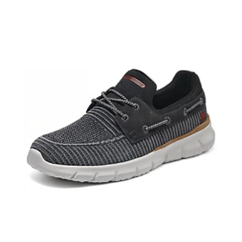 Skechers Cushioning, Wear Resistant Low Top Casual Shoes Men's Gray Black-2