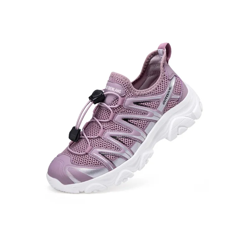 GESENLANG Anti Slip Wear Resistant Waterproof Breathable Lightweight Low Top Outdoor Shoes Women's Pink-2