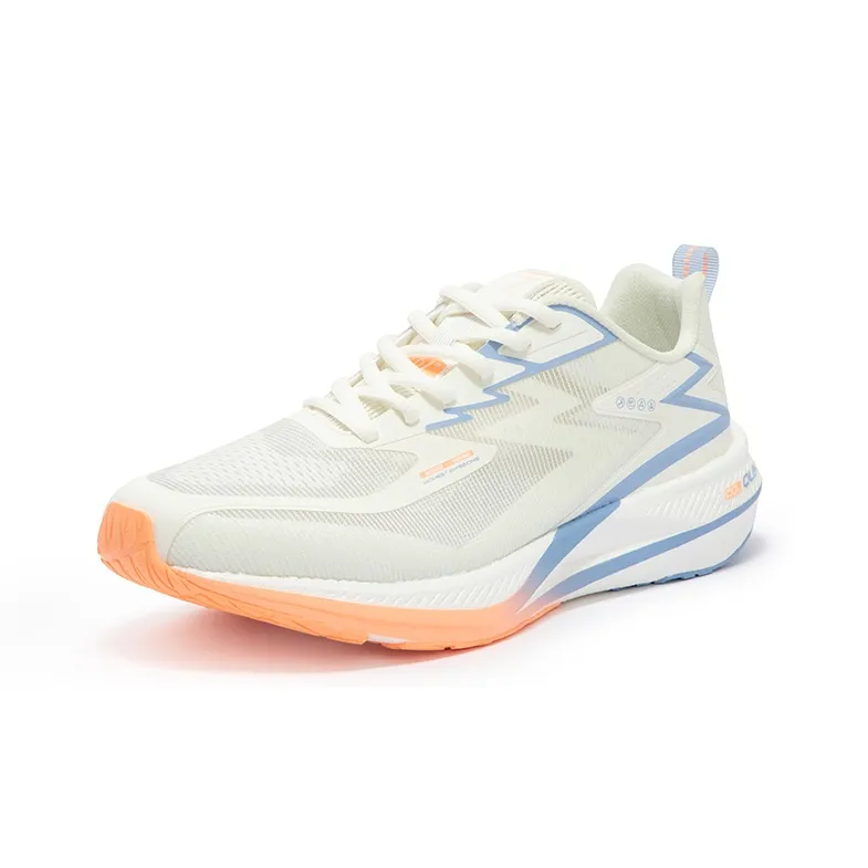 361° Cushioned Slip Resistant Abrasion Resistant Breathable Low Top Sprint Running Shoes Men's White Blue-1