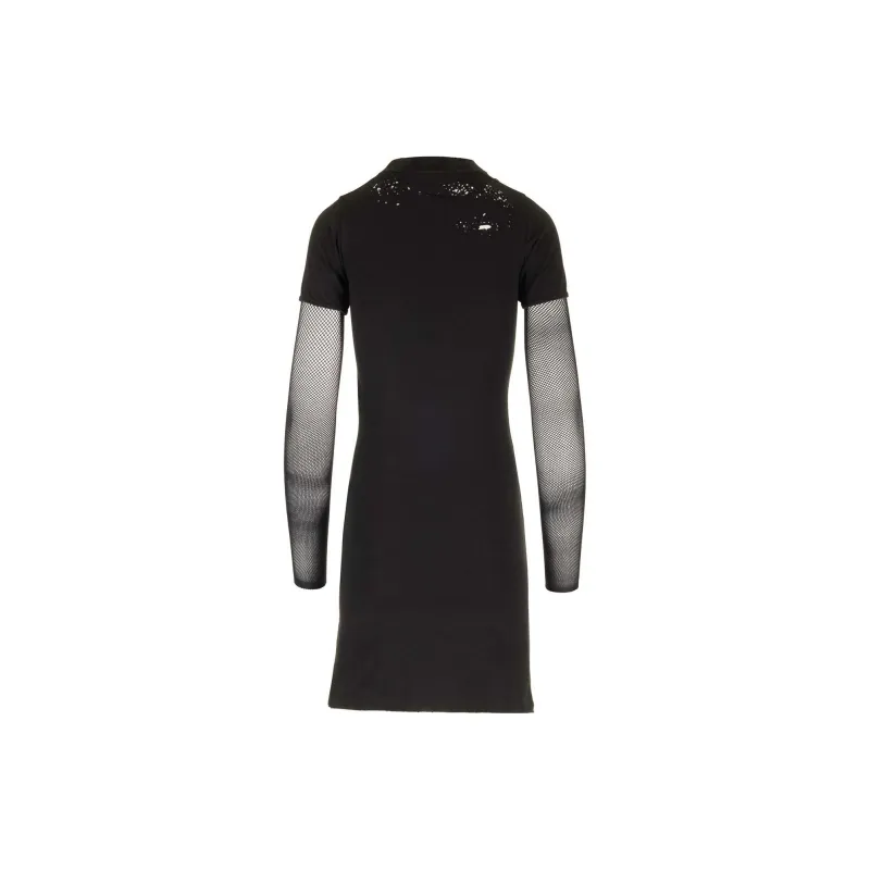 Balenciaga Mesh Sleeve Dress 'Faded Black/White'-1