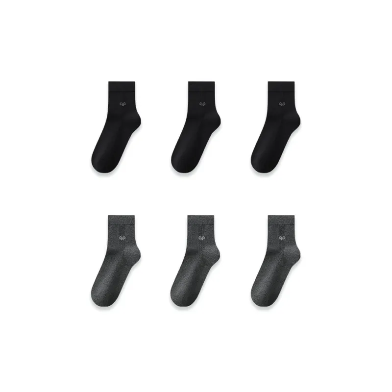 H YXIANG Mid Calf Socks Men's 6 Pack-18