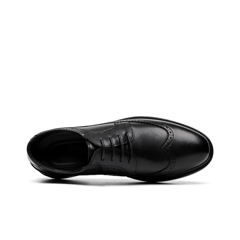 Romon Dress Shoes Men Low Top Black-1