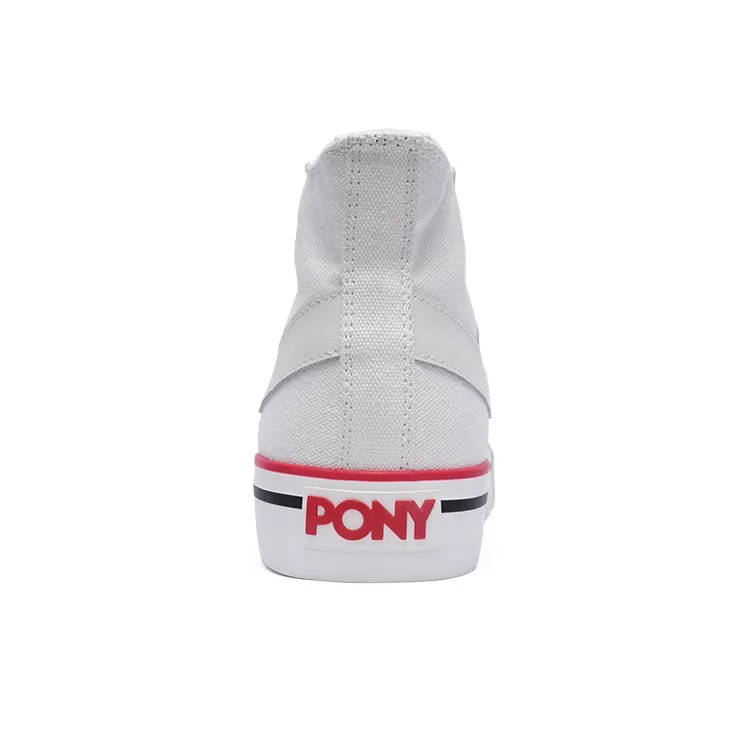 PONY Shooter Slip Resistant Breathable High Top Canvas Shoes Unisex White-3