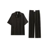 Premium Black-Short-Sleeved Shirt and Pants