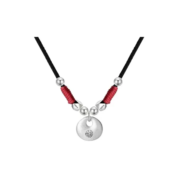 Yuanyanghuangjin 999 Fine Silver Adjustable Necklace Unisex Couple's Version Women's-0