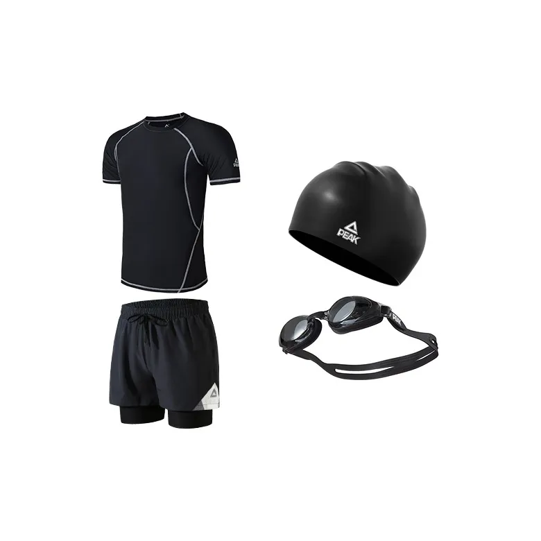PEAK Swimming Sets Polyester Training Swimsuit Men's Maximum 3XL Black-1