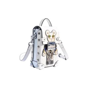 Anthracene Microfiber Synthetic Leather Shoulder Bag, Crossbody Bag, Handbag Regular Women's White
