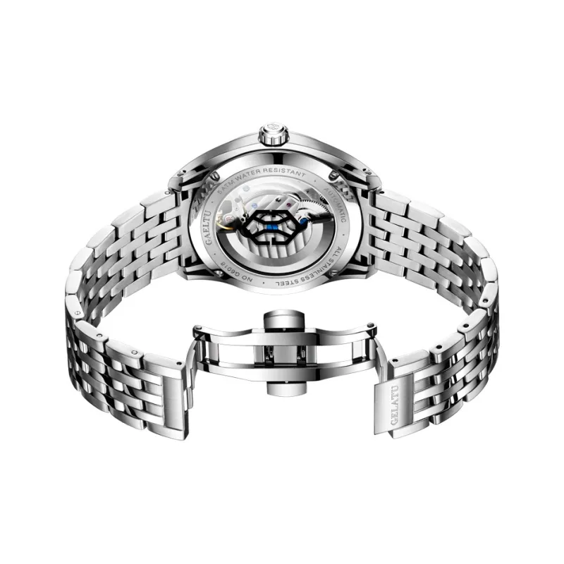 GELATU Automatic Mechanical Movement Watch Men's Watches Black Dial-4