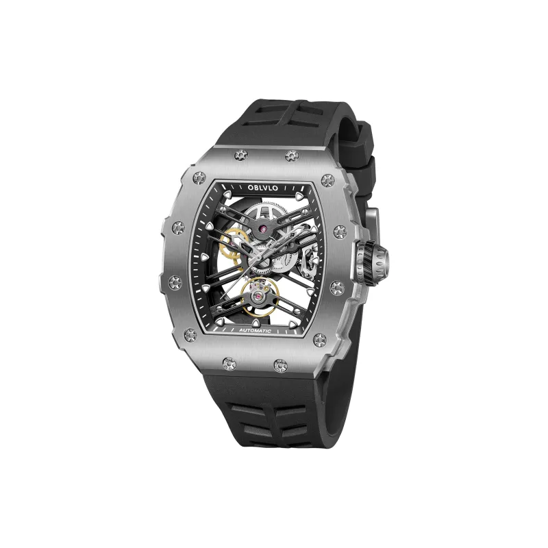 OBLVLO Mechanical Movement Watch Men's Watches Cut-Out Dial-32