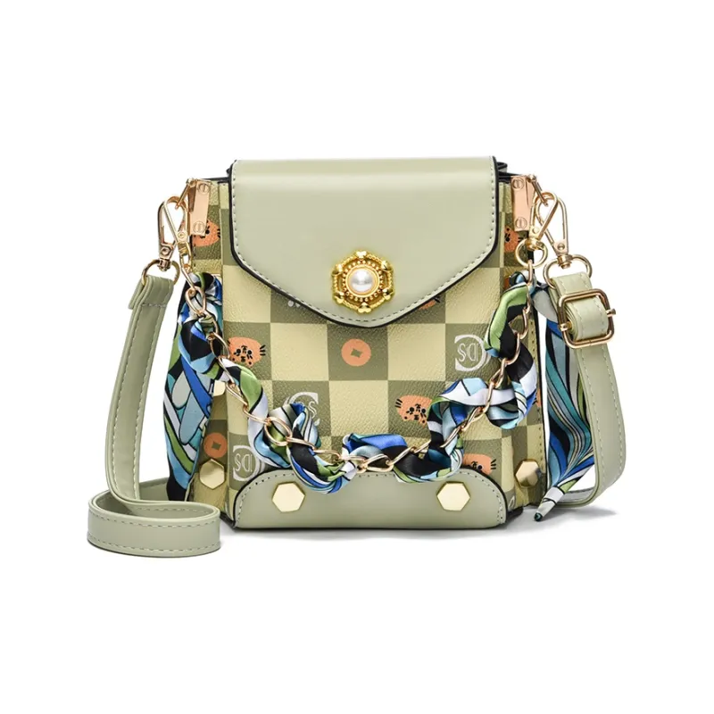 Weymond PU Shoulder Bag Crossbody Bag With Cell Phone Pouch Women's Khaki/Ecru/Green/Coffee/Pink-11