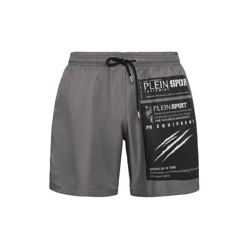 PLEIN SPORT Beach Shorts Men Gray