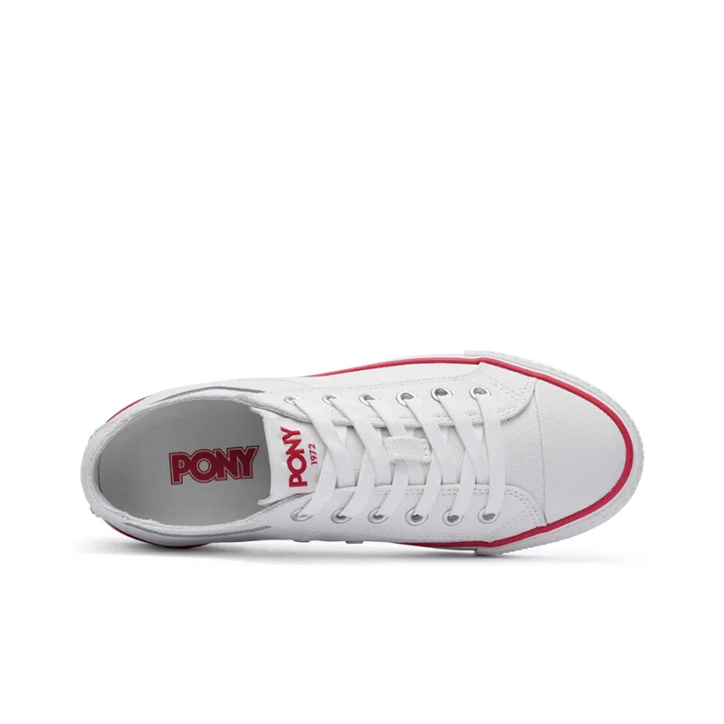PONY Shooter Slip Resistant Breathable Low Top Canvas Shoes Unisex White-2