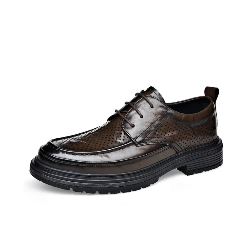 GZZ Dress Shoes Men Low Top Black, Brown-7
