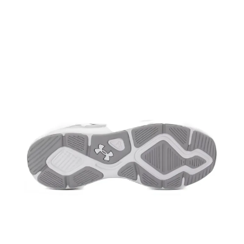 Under Armour Decoy Lu Cushioning Wear Resistant Low Top Running Shoes Men's Gray White-4