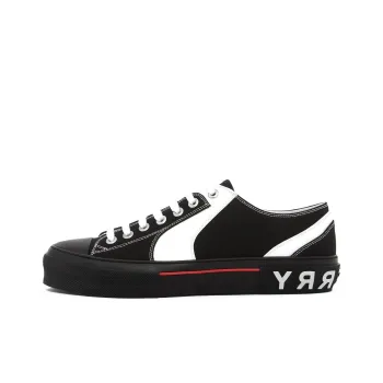 Burberry Colorblock Low Top Canvas Sneaker Black White