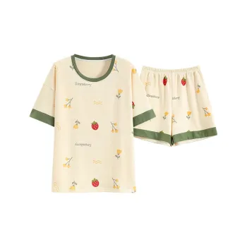OEING Pajama Set Women's Apricot Green