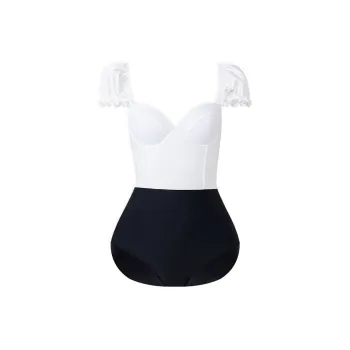 Pastoral Snow Swimming Sets Polyester Bubble Hot Spring By The Sea Women's Largest XL White