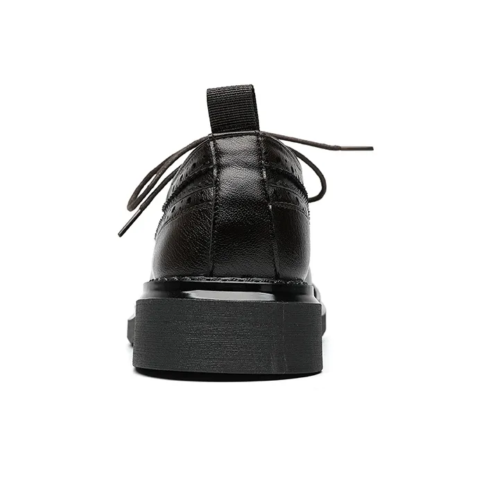 Romon Dress Shoes Men Low Top Black-3