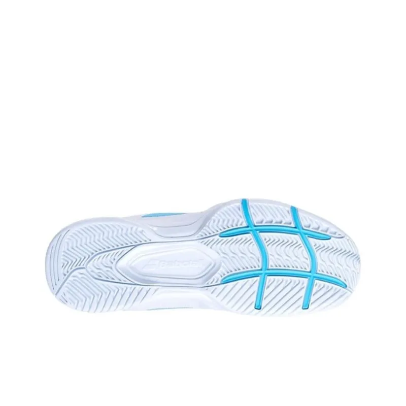 Babolat Slip Resistant And Breathable Low Top Tennis Shoes Women's White Blue-3
